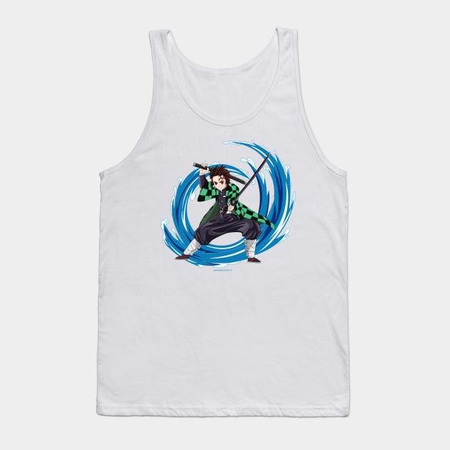 Water Sword Boy Tank Top by Zapt Art